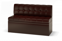 Кухонный прямой диван  Остин  Ш*Г*В 1430*630*880 мм. Экокожа  Reex brown   MLK